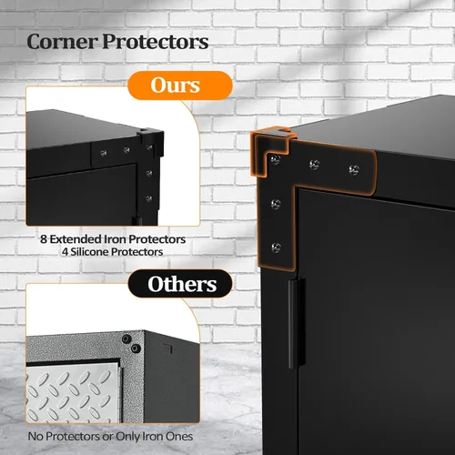 Vista 5 de VINGLI Armario de Pared para Garaje con Puertas con Cerradura y Estante Ajustable, Gabinete de Pared de Metal, Gabinete de Almacenamiento Superior