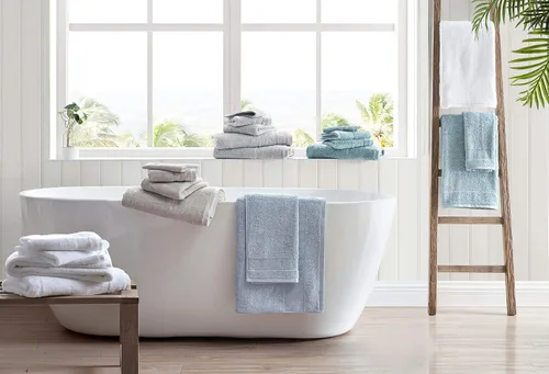 Vista 6 de Tommy Bahama - Toallas de baño, 100% algodón suave y absorbente, resistentes a la decoloración y a la decoloración, toallas de baño de peso medio
