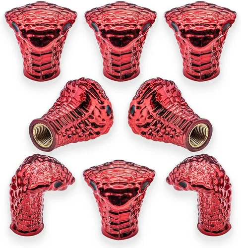 Vista 37 de 4 piezas de tapas de válvula de neumático estilo Cobra, forma de cabeza de serpiente, tapas universales de válvula de neumático con núcleo de cobre