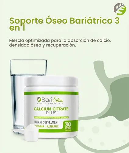 Vista 5 de BariSlim Bariatric Calcium Citrate Plus Powder - 600 mg, 30 porciones
