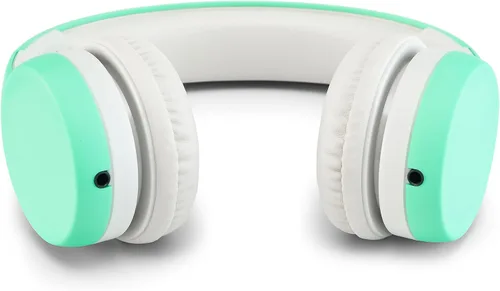 Vista 6 de Nenos - Audífonos de diadema para niños (93 dB, plegables), para computadora, con volumen limitado, para niños, plegable (menta).