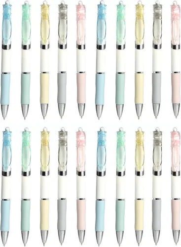 Vista 17 de 8 bolígrafos retráctiles lindos y estéticos, bolígrafos de gel con tinta para escribir con punta fina suave de 0,5 mm, bolígrafos de impresión
