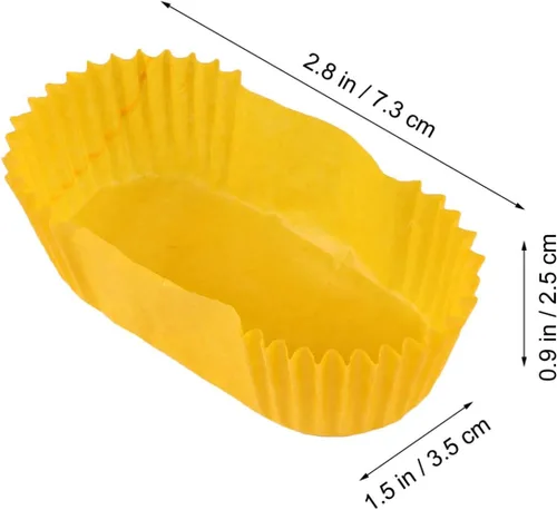 Vista 3 de Forros para cupcakes en forma de barco, 1000 unidades, tazas de papel amarillo para hornear cupcakes o mini aperitivos