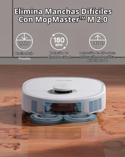 Vista 3 de eufy X10 Pro Omni Robot Aspiradora y Trapeador, Trapeador Dual, Elevación