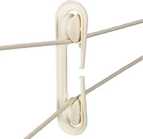 Vista 5 de 2 poleas separadoras de línea de ropa de plástico, polea separadora de cable de cuerda, divisor de línea de ropa en forma de S, kit de polea