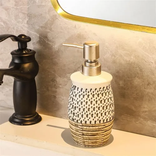 Vista 4 de Bathroom Soap Dispenser Light Luxury Retro Ceramic Soap Dispenser Shampoo Shower Gel Bottled Separately for Kitchens, Bathrooms Soap and Lotion