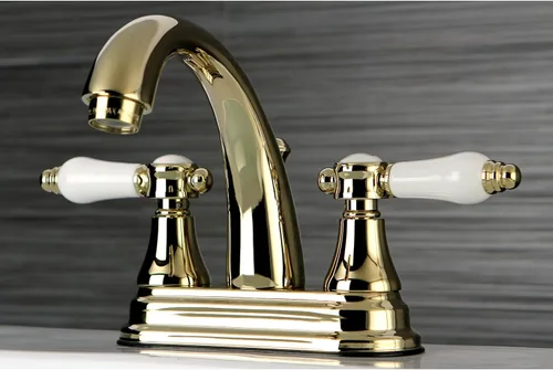 Vista 2 de Kingston Brass KS7612BPL Grifo de baño central de 4 pulgadas, latón pulido