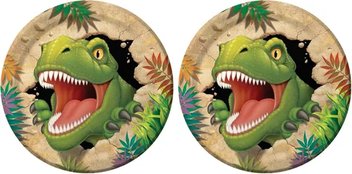 Vista 2 de Creative Converting Dino Blast - Platos llanos de papel (8 unidades)