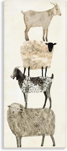 Vista 9 de Stupell Industries 'Country Farm Animal Stack', lienzo artístico, 10 x 24 pulgadas, fácil de colgar y resistente, fabricado en Estados Unidos, por