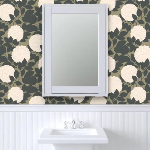 Vista 9 de Papel tapiz para despegar y pegar, flores vintage, floral, naturaleza, neutro, rosa, jardín, peonías botánicas, papel tapiz extraíble personalizado
