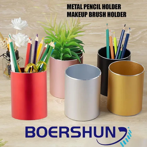 Vista 7 de Soporte para bolígrafo para escritorio, taza de metal para bolígrafo, organizador de bolígrafos de escritorio y taza para lápices para accesorios
