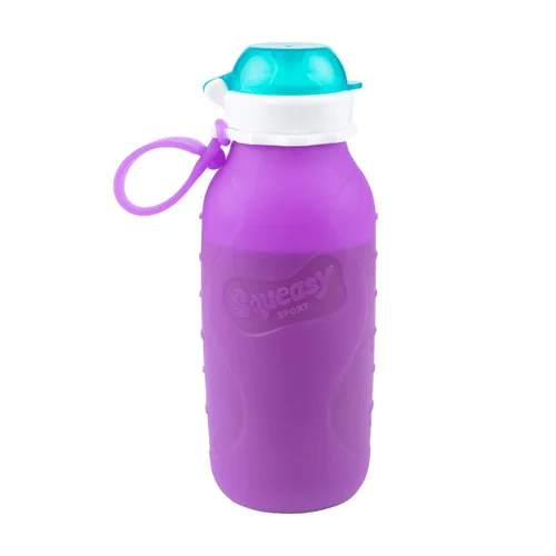 Vista 12 de Aqua 3.5 oz Squeasy Snacker - Bolsa de comida reutilizable de silicona a prueba de derrames - para alimentos blandos y líquidos - Agua, salsa