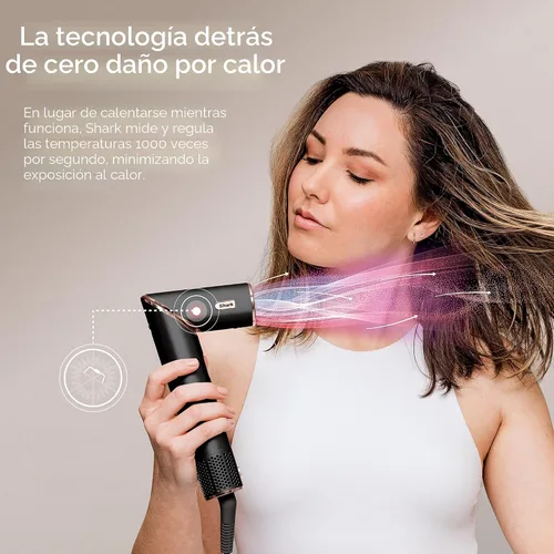 Vista 3 de Secador de Pelo Shark Sistema de Estilo FlexStyle Cepillo Secador de Pelo Portátil y Potente Rizador de Pelo y Voluminizador Incluye 6
