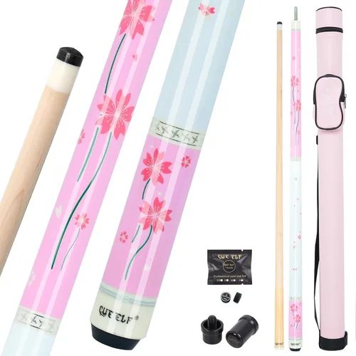 Vista 8 de CUEELF Palo de Billar Rosa de 58 Pulgadas con Mango de Arce Canadiense Palos de Billar Profesionales Regalos para Mujeres y Damas