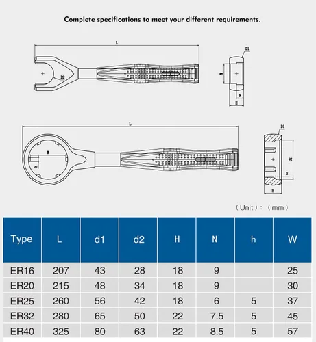 Vista 2 de SFX Llave ER16 CNC pinza mandril ER tuerca llave