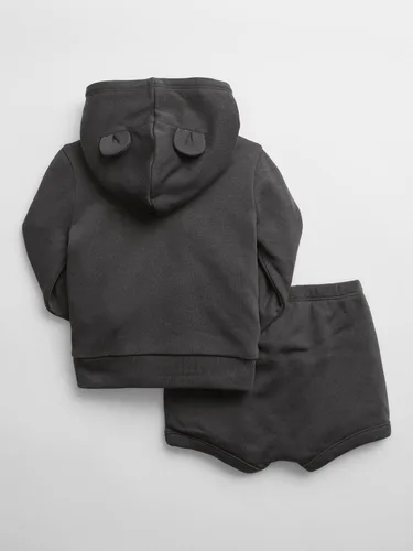 Vista 2 de GAP Conjunto de sudadera con capucha y pantalón corto para bebé niño