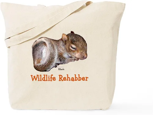Vista 12 de CafePress Bolsa de compras de lona beige natural reutilizable para rehabilitación de ardillas