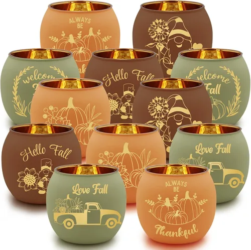 Vista 13 de SHMILMH Diwali Gifts - 6 piezas de decoraciones Happy Diwali para el hogar, candelita de cristal colorido para fiestas, centro de mesa Deco