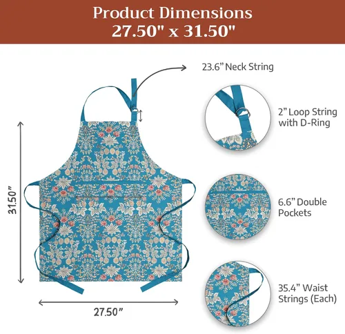 Vista 559 de Maison d' Hermine Delantales para mujer con bolsillo, 100% algodón (27.50 x 31.50 pulgadas)