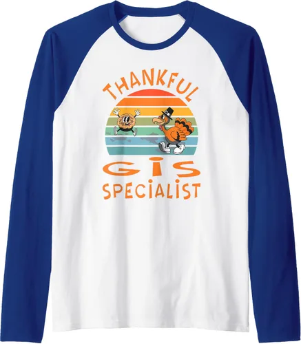 Vista 7 de GIS Specialist Job Funny Thanksgiving Raglan Baseball Tee