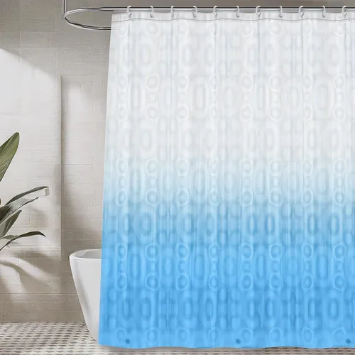Vista 13 de LiBa - Cortina de ducha PEVA 10G, 72 x 72 pulgadas, transparente con 12 anillos