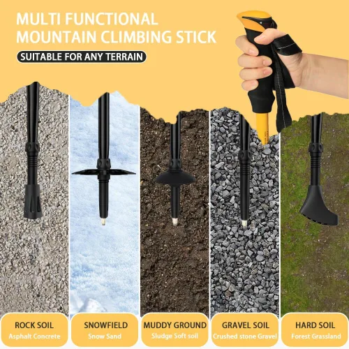 Vista 5 de HUINING Bastones de senderismo plegables telescópicos, bastones de senderismo nórdicos para mujeres y hombres, bastones de trekking, bastones