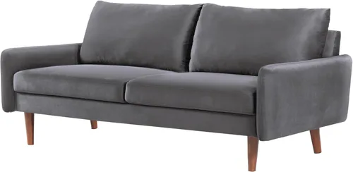 Vista 5 de Container Furniture Direct Kent - Sofá de terciopelo para salas de estar modernas y espacios compactos, cómodo sofá de 3 plazas, muebles de estudio