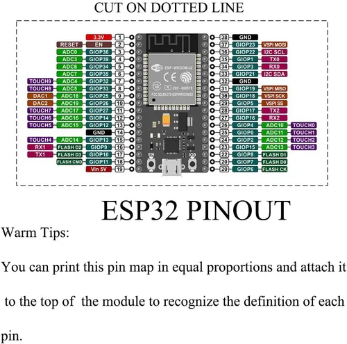 Vista 6 de AITRIP 10 piezas ESP32S ESP32 ESP-WROOM-32 placa de desarrollo 2.4GHz Dual-Core WiFi + Bluetooth 2 función microcontrolador para Arduino