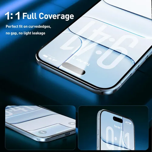 Vista 8 de KUZOOM Protector de pantalla para iPhone, paquete de 2 (negro, iPhone 17 Air)