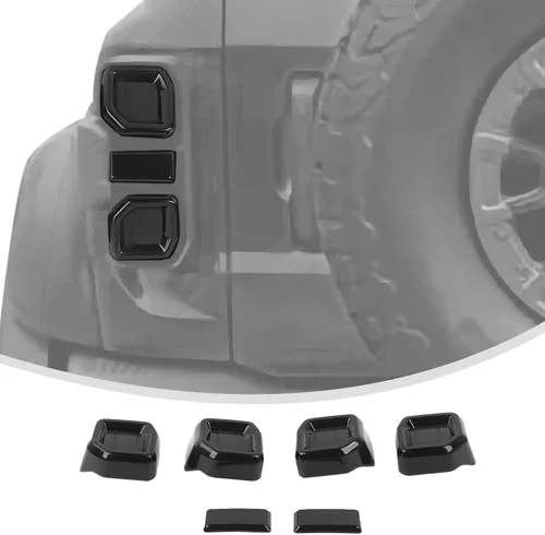 Vista 8 de Linskip 3ª cubierta de luz de freno compatible con Bronco Raptor 2022-2025, tercer protector de freno trasero centro alto para accesorios Bronco