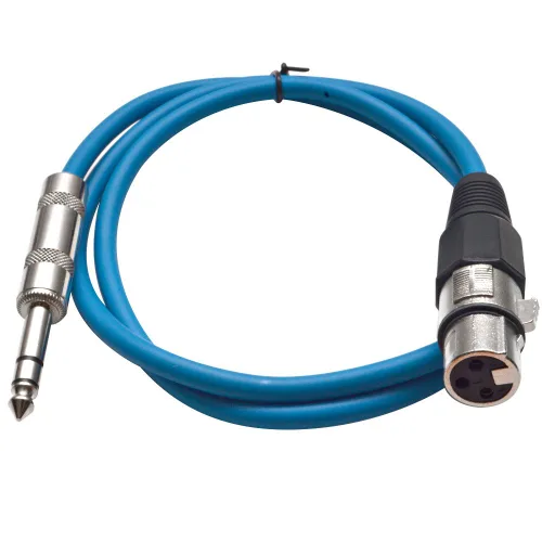 Vista 7 de Seismic Audio - SATRXL-F2 - Cable de conexión XLR naranja de 2 pies hembra a 1/4" TRS