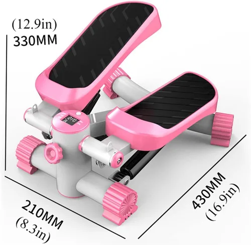 Vista 7 de YSUEFIJO Mini escalera portátil, equipo de fitness antideslizante, máquina de ejercicios aeróbicos para fitness, pantalla fácil de leer, bandas