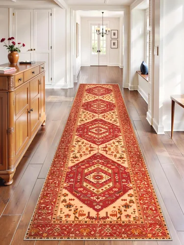 Vista 380 de SERISSA - Tapetes florales vintage, antideslizante, lavable, pequeño, ultrasuave, bohemio, de pelo bajo, para entrada, interiores, habitación