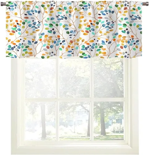 Vista 63 de Cortinas de cocina de estilo granja occidental con bolsillo para cortinero, pequeñas y cortas, estilo café rústico, cabaña, puerta de granero