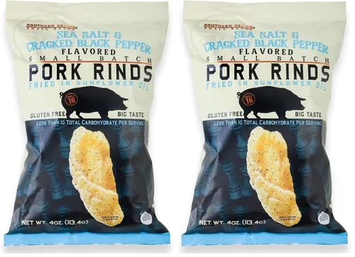 Vista 7 de Sal marina y chicharrones de cerdo de pimienta negra agrietada Southern Recipe Small Batch Apto para dieta cetogénica, sin gluten, alimentos