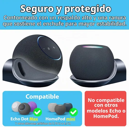 Vista 5 de TotalMount: soporte de pared premium para Echo Dot MAX, HomePod Mini y más