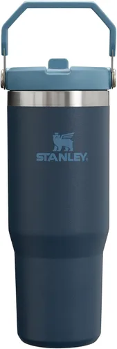 Vista 96 de STANLEY IceFlow 2.0 - Vaso con pajilla abatible con asa, 30 onzas, tapa giratoria y popote abatible, botella de agua a prueba de fugas, acero Tiza