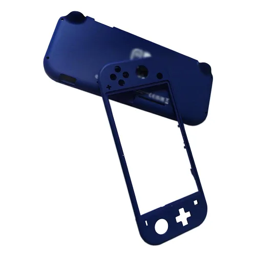 Vista 6 de Rinbers Carcasa de repuesto para consola Nintendo Switch NS Lite HDH-001 superior inferior de plástico - azul oscuro