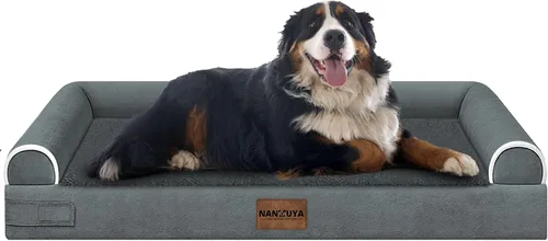 Vista 35 de NANUYA - Cama ortopédica para perros de tamaño mediano/grande, lavable: Camas con almohada para perros de tamaño mediano/grande, sofá de espuma