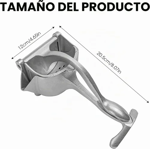 Vista 2 de Exprimidor de jugo manual, exprimidor de frutas manual con filtro de semillas, extractor manual de mano de aleación de aluminio resistente