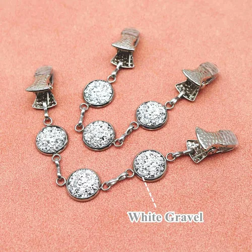 Vista 3 de Suéter de perlas de Navidad con clips de cadena para cárdigan, chal, mantón, capa, bufanda, cuello retro, camisa, broche, clips de pasador, cierre