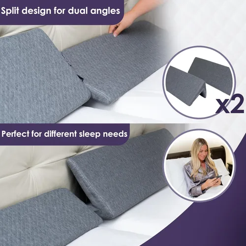 Vista 2 de XetraDesign Juego de almohadas de cuña de cama para espacio de cabecero de hasta 7 pulgadas, relleno de hueco triangular para cama, relleno