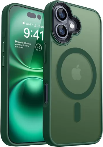 Vista 17 de CANSHN Funda magnética transparente compatible con iPhone 15 Pro [Compatible con Magsafe] [No amarillea] Funda protectora delgada y fina a prueba
