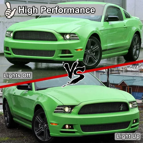 Vista 2 de Nixon Offroad - Juego de luces antiniebla para Ford Mustang 2013 2014 con bombillas halógenas w/ Wiring Harness Kit + Universal Switch + Black