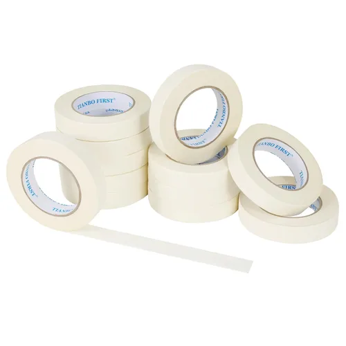 Vista 9 de Cinta adhesiva de 0.94 pulgadas de ancho, fina cinta blanca para pintores, cinta adhesiva beige a granel para pintar el hogar, oficina, escuela
