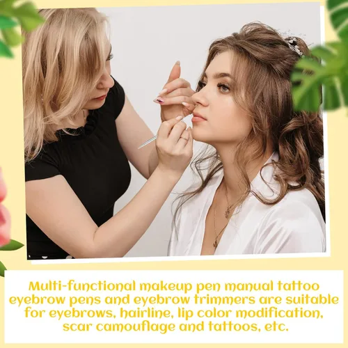 Vista 8 de Leelosp - 20 bolígrafos de microblading para cejas, manuales, soporte de aguja, herramientas de microhoja de aluminio para suministros