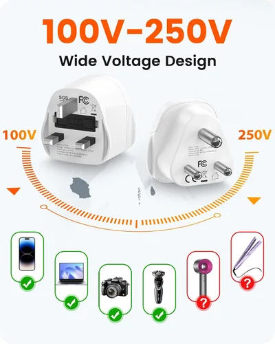 Vista 7 de LENCENT Juego de adaptadores de adaptador de viaje tipo D y G