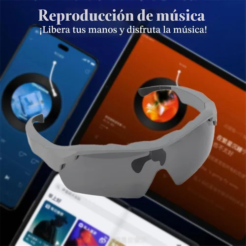 Vista 3 de Pomya Lentes de sol inteligentes con Bluetooth de audio, lentes de sol polarizados con Bluetooth V5.0 y EDR, ciclismo de oreja abierta para hombres