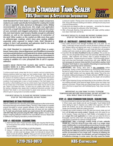 Vista 2 de KBS Coatings, 53000, kit de selladores para tanque de combustible de autos
