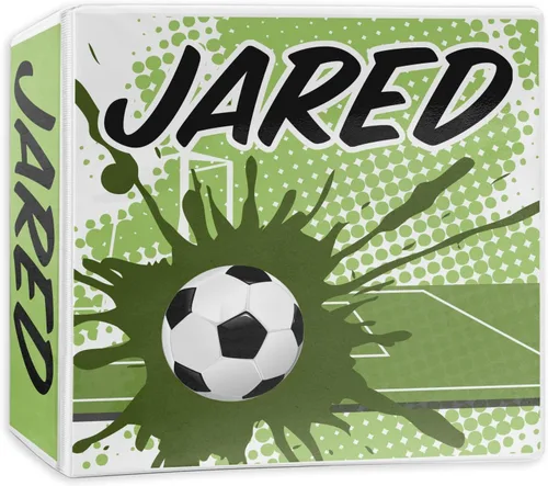Vista 9 de Carpeta de fútbol personalizada con 3 anillas, 1 pulgada, color verde